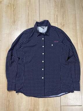 Ariat tek men Long Sleeve Button Down Shirt Purple Geometric Print Size M